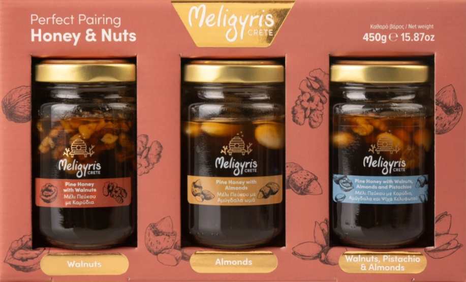 Cadeaubox Honey & Nuts 3x150 gr