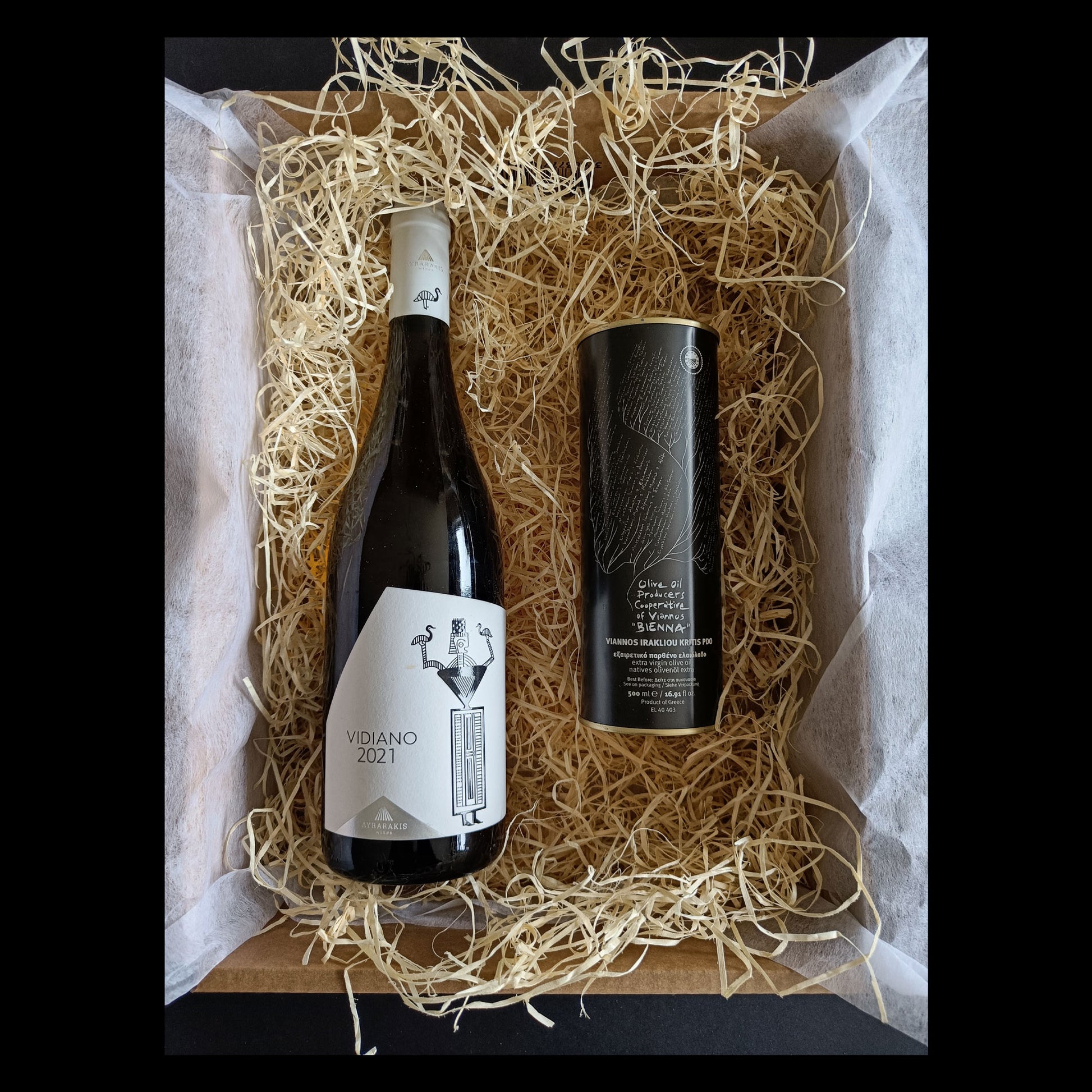 Cadeaubox wijn en olijfolie