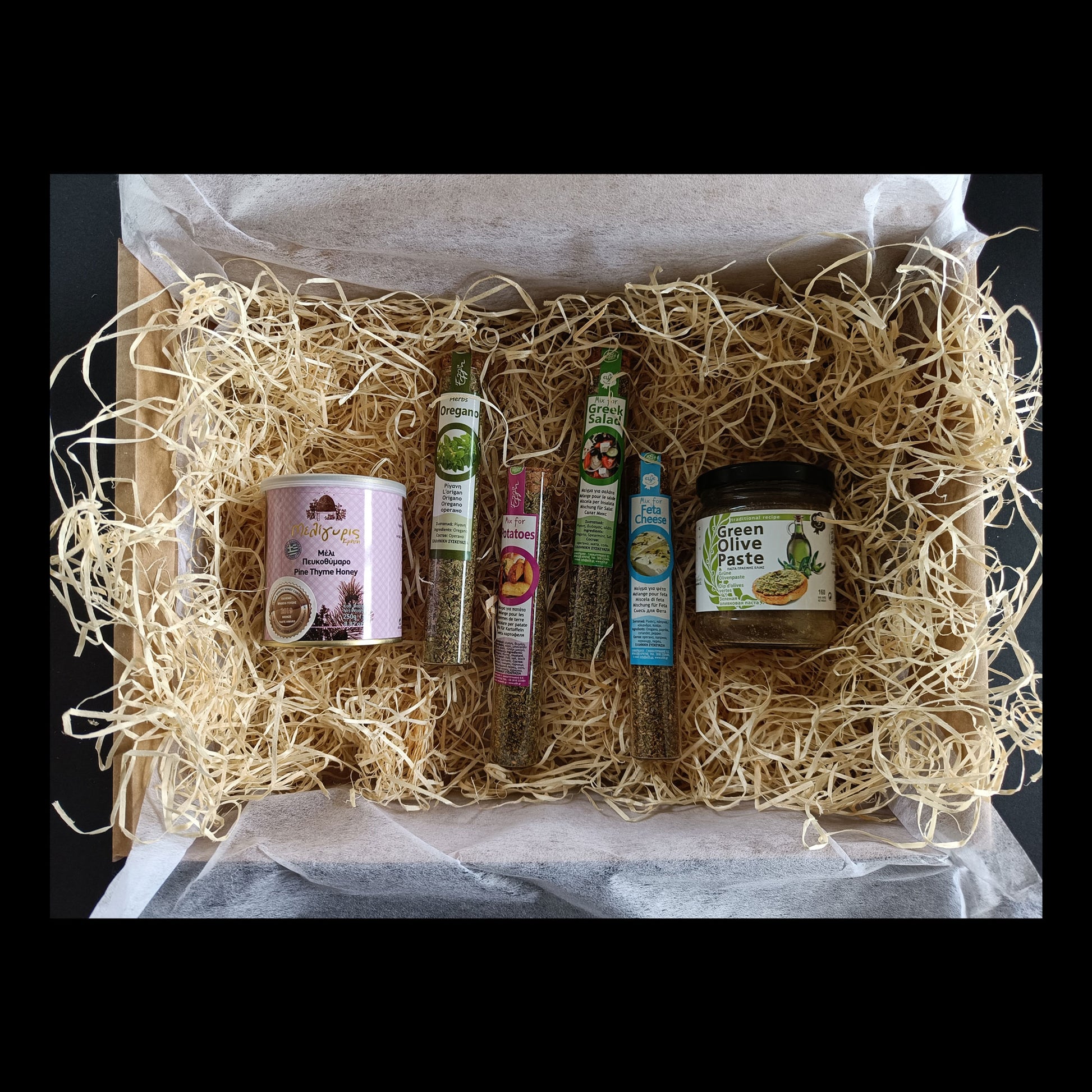 Cadeaubox honing, kruiden en olijfpasta